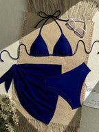 Damen Triangel-Bikini mit Wickeltuch und verstellbaren Trägern R&B