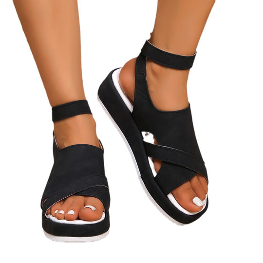 Damen Komfortable Plateausandalen mit raffiniertem Riemendesign R&B