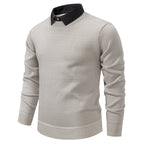 R&B | Herren Strickpullover mit Kontrastkragen