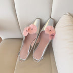 Damen Slingback Pumps mit floralen Akzenten
