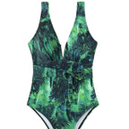 Damen Einteiler Badeanzug mit floralem Wickeldetail R&B