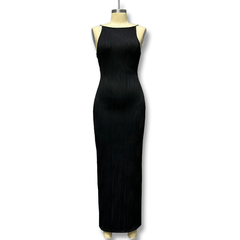 Damen Elegantes bodenlanges Kleid mit strukturiertem Design R&B