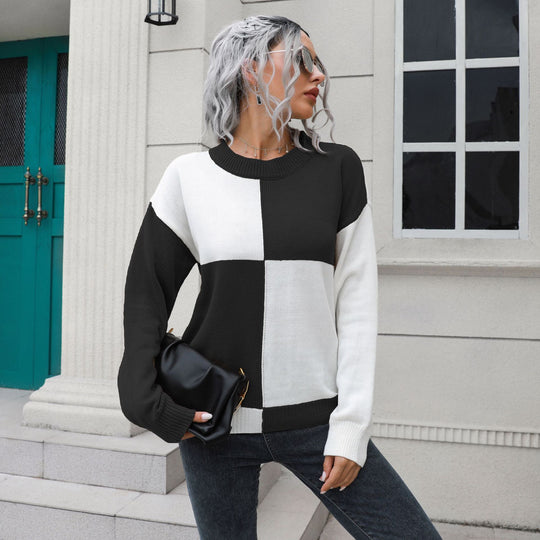 Damen Lässiger Pullover mit Blockstreifen-Design und bequemem Schnitt R&B