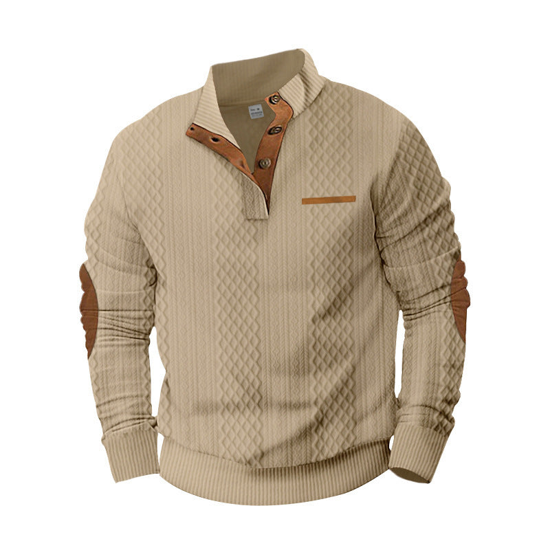 Herren Strickpullover mit modernem Kragen und strukturierter Oberfläche R&B