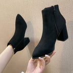 Damen Stiefeletten mit elegantem Blockabsatz und praktischem Reißverschluss R&B