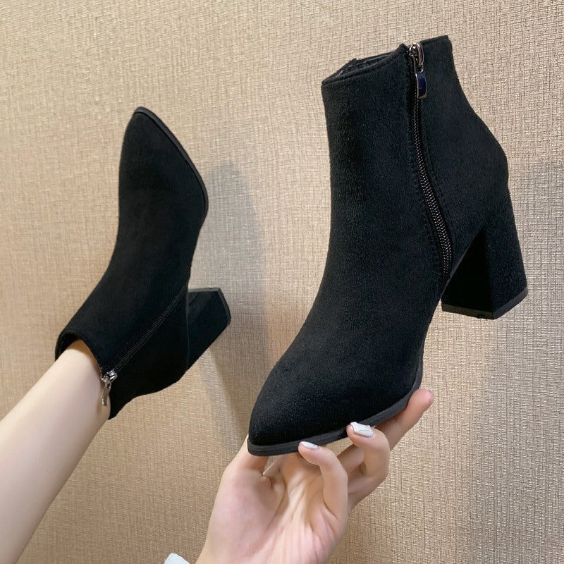 Damen Stiefeletten mit elegantem Blockabsatz und praktischem Reißverschluss R&B