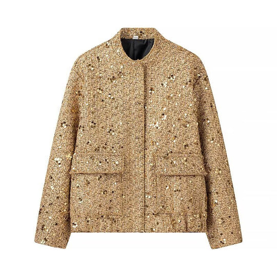 Damen Funktionsjacke mit glitzerndem Lurex und praktischen Taschen R&B