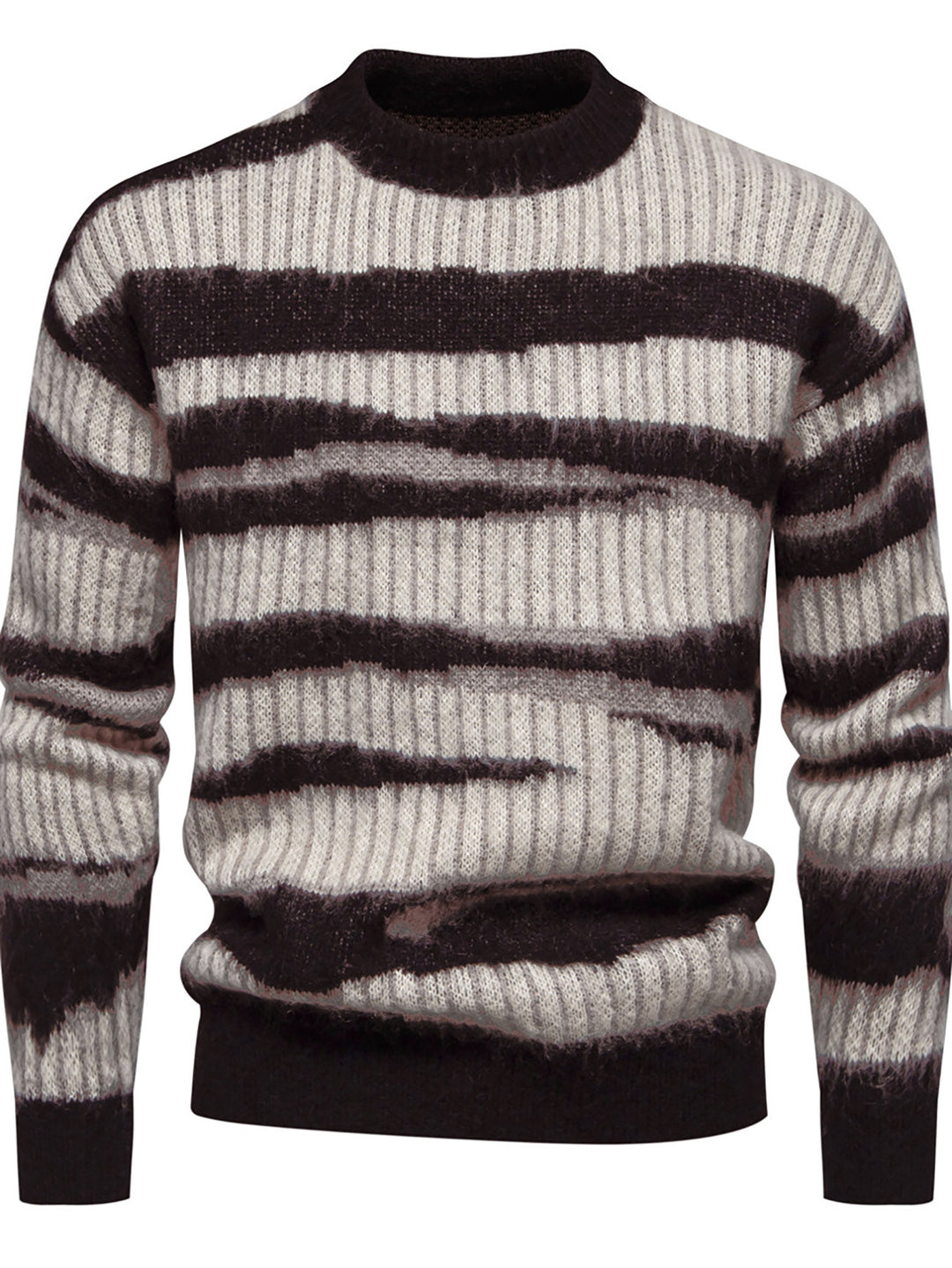 Herren modischer Strickpullover mit einzigartigem Streifenmuster R&B
