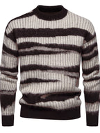 Herren modischer Strickpullover mit einzigartigem Streifenmuster