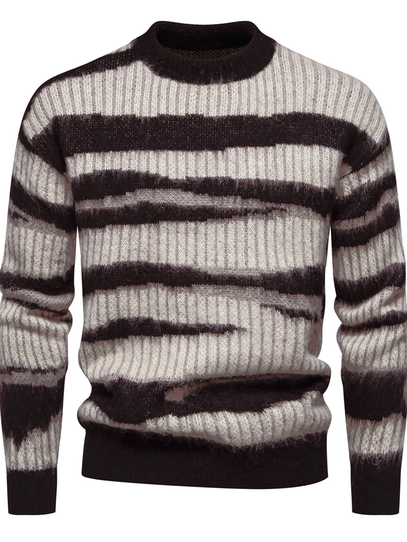 Herren modischer Strickpullover mit einzigartigem Streifenmuster
