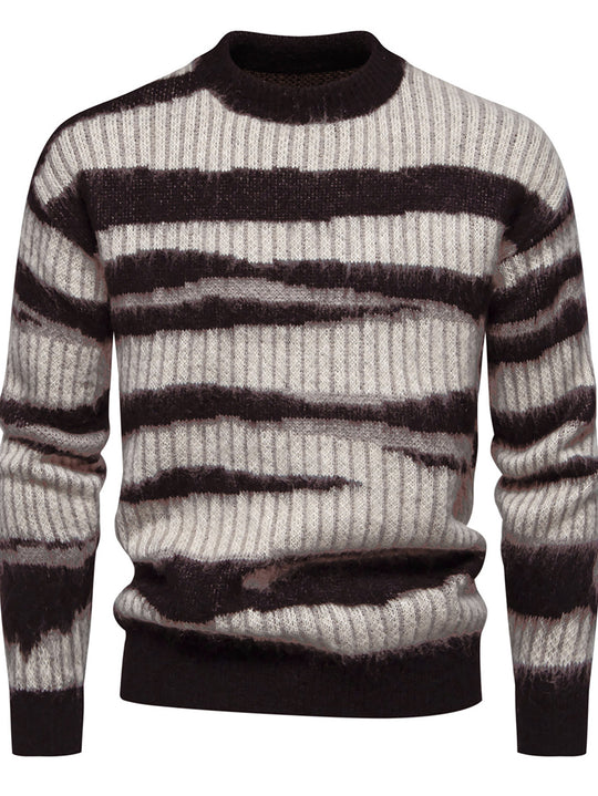 Herren modischer Strickpullover mit einzigartigem Streifenmuster R&B