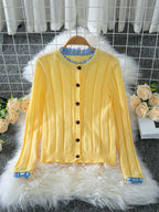 Damen Leichte Strickjacke mit hübschen Rüschendetails