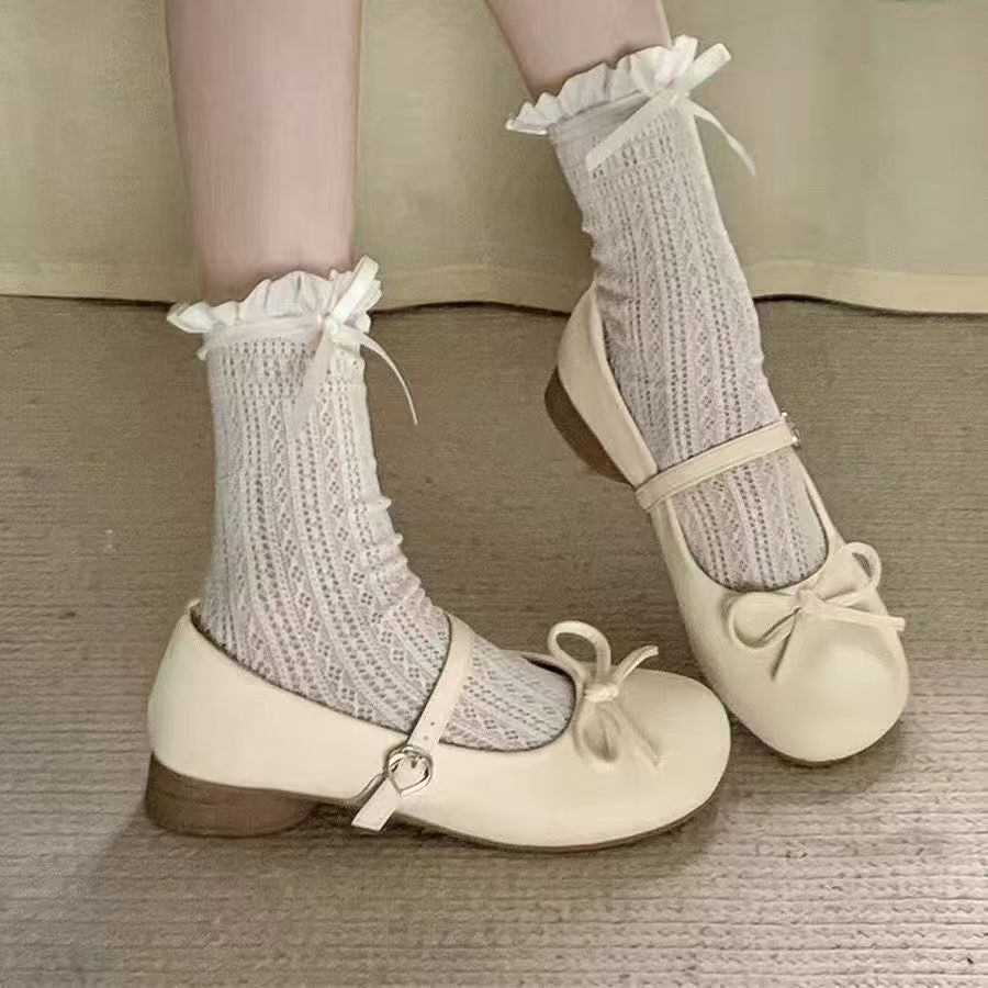 Damen Ballerinas mit Rüschendetail und bequemer Schnalle R&B