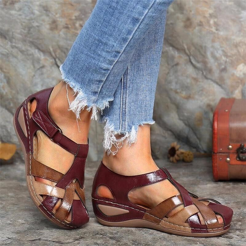 Damen Komfortable Wedge-Sandalen mit verstellbarem Riemendesign und ergonomischer Fußbettgestaltung R&B