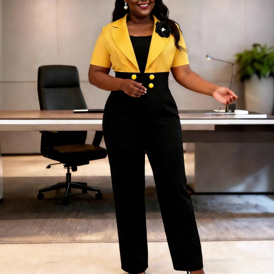Damen eleganter Jumpsuit mit tailliertem Design und auffälligen Details R&B