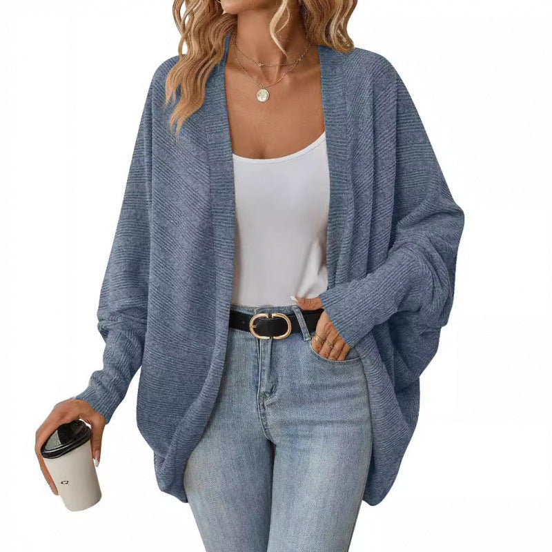 Damen lässige Strickjacke mit oversized Schnitt und lässigen Ärmeln R&B