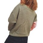 Damen Wickelpullover mit elegantem Rippdesign und modischen BindR&Bändern R&B