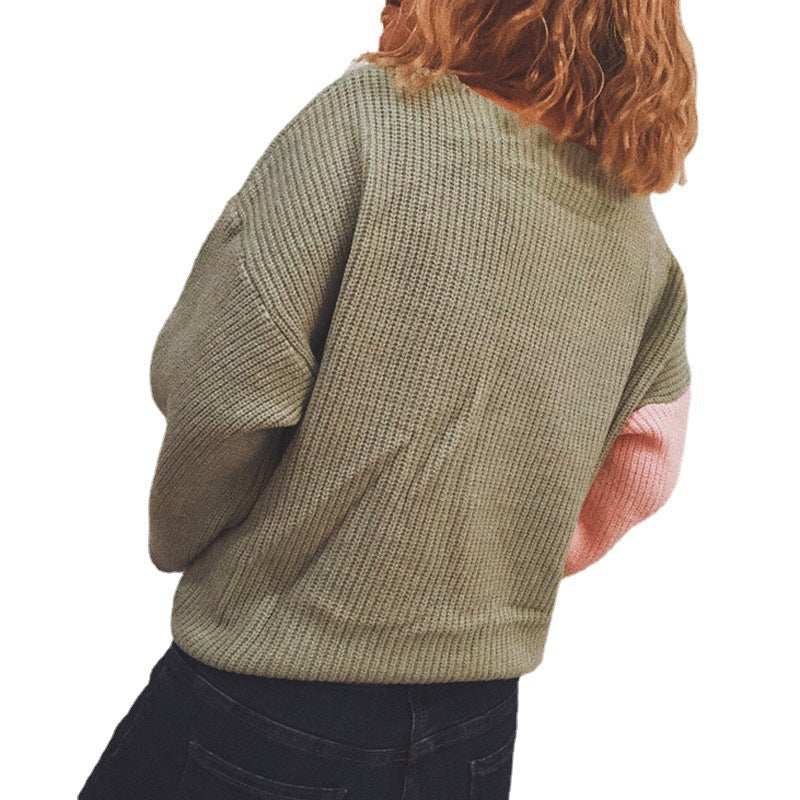 Damen Wickelpullover mit elegantem Rippdesign und modischen BindR&Bändern R&B