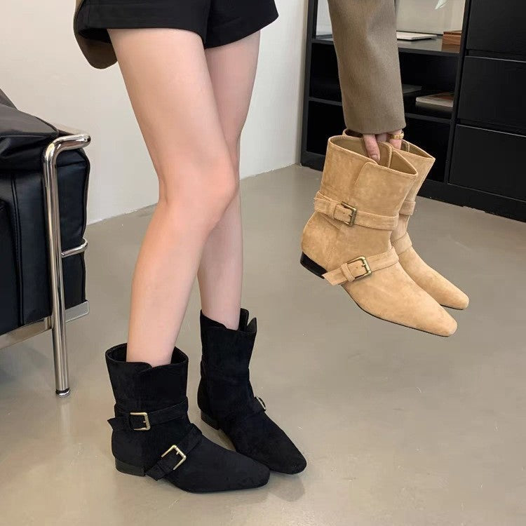 Damen Stylishe Ankle-Boots mit modischem Ketten-Detail und Absatz R&B