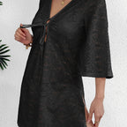 Damen Häkel-Strandkleid mit tiefem V-Ausschnitt R&B