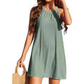 Damen luftiges Sommerkleid mit detailliertem Lochmuster R&B