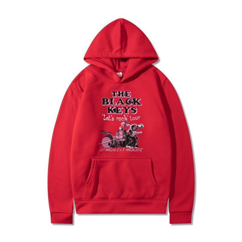Damen Kapuzenpullover mit kreativem Rockband-Design und komfortabler Passform R&B