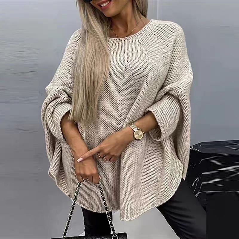Damen legerer Strickpullover mit weitem Schnitt und modischem Design R&B