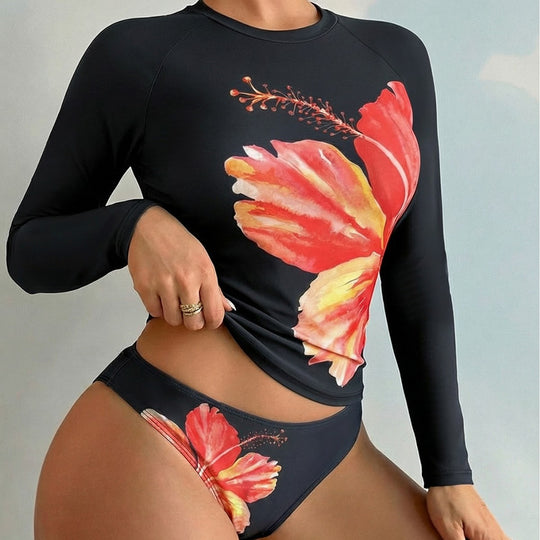 Damen UV-Schutzbadeanzug mit floralem Print R&B