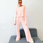Damen lässiges Crop-Top und weite Sporthose R&B