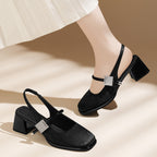Damen Slingback-Pumps mit modischem Schmuckdetail und komfortablem Blockabsatz R&B