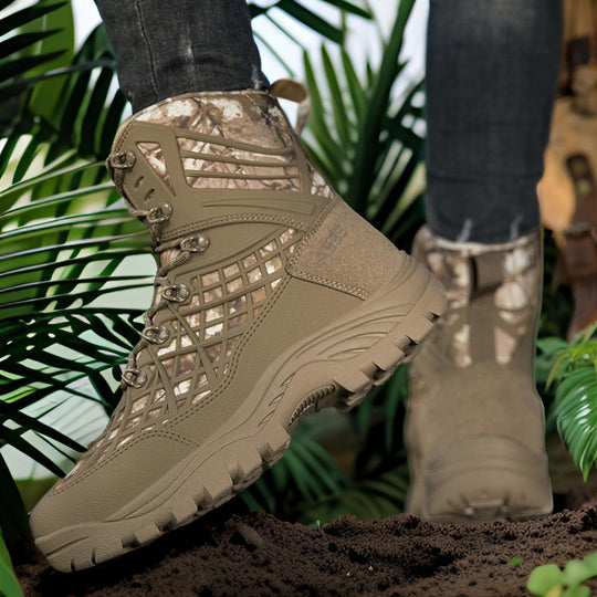 Herren vielseitige Outdoor-Stiefel mit hoher Knöchelunterstützung und rutschfester Sohle R&B