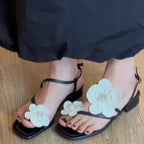 Damen Sling-Sandalen mit floralem Design und bequemem Blockabsatz R&B