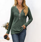 Damen Strickpullover mit modernem Reißverschluss