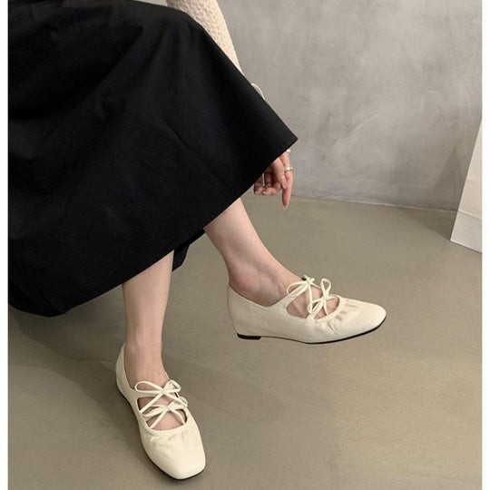 Damen elegante Mules mit raffiniertem Schnür-Design R&B