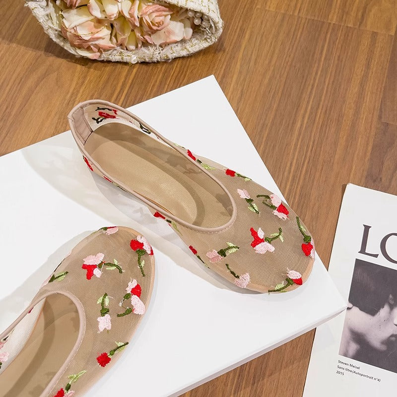 Damen Ballerinas mit eleganter Floral-Applikation und komfortabler Innensohle R&B