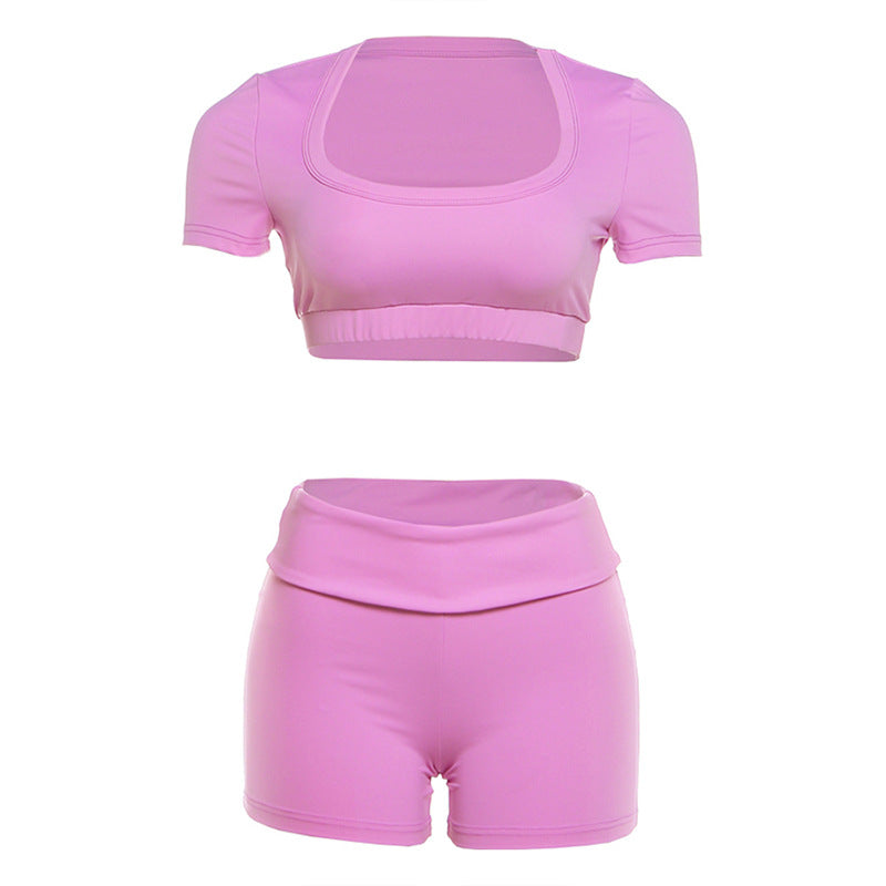 Damen Sportliches Kurzarm-Set mit figurbetonendem Schnitt R&B