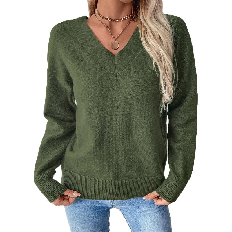 Damen V-Ausschnitt Pullover R&B