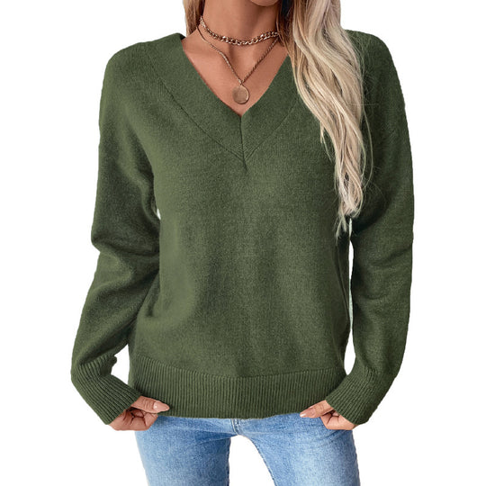Damen V-Ausschnitt Pullover R&B