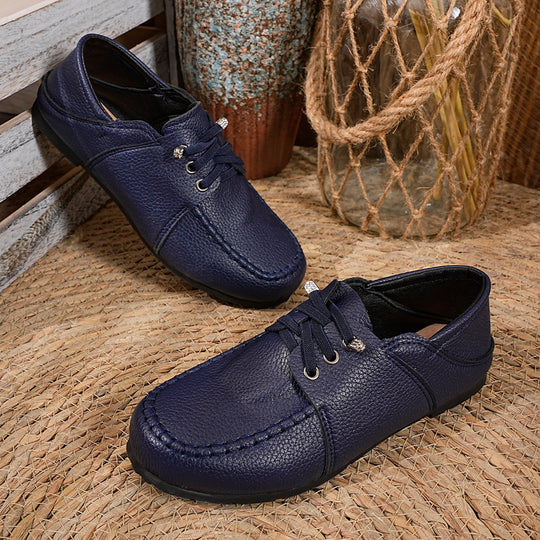 Damen Mokassins aus hochwertigem Leder mit modischen Schnürdetails und komfortabler Sohle R&B