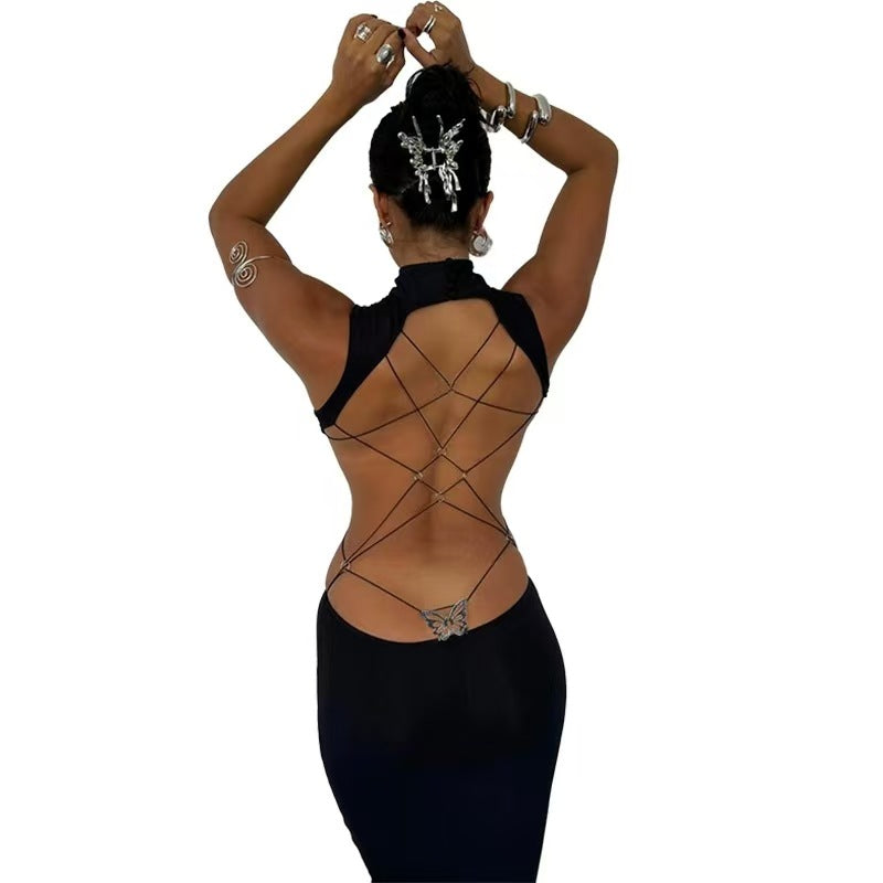 Damen Figurbetontes Maxikleid mit eleganten Cut-Out-Details R&B