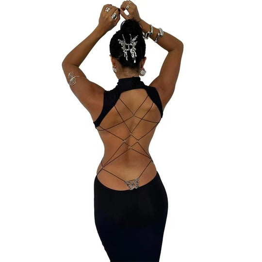 Damen Figurbetontes Maxikleid mit eleganten Cut-Out-Details R&B