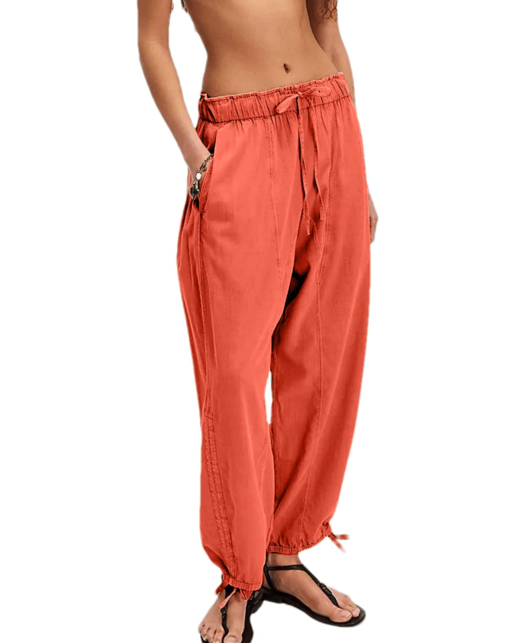 Damen Bequeme Freizeithose mit Bund und dekorativen Schnürdetails R&B