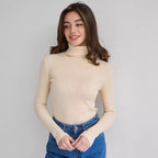 Damen Rollkragenpullover mit geripptem Design und lässigem Schnitt R&B