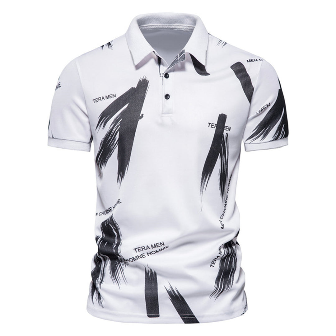 Herren modisches Poloshirt mit grafischen Akzenten und atmungsaktiven Eigenschaften R&B