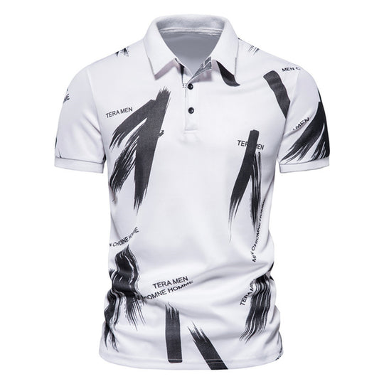 Herren modisches Poloshirt mit grafischen Akzenten und atmungsaktiven Eigenschaften R&B