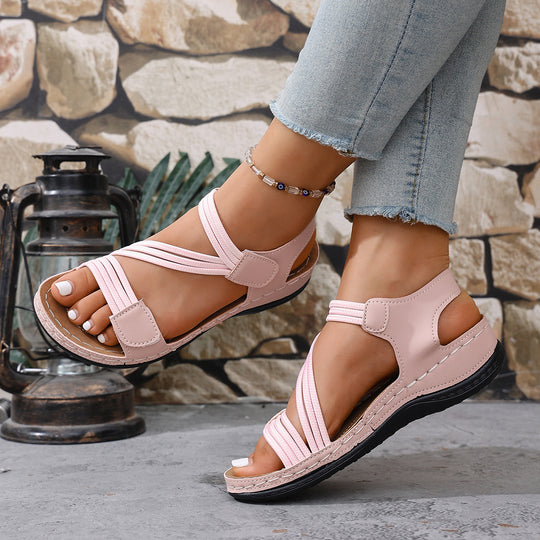 Damen komfortable Riemensandalen mit innovativer Fußbettgestaltung und verstellbarem Riemendesign R&B