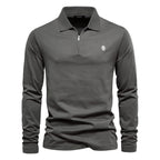 Herren Langärmliges Poloshirt mit modischem Reißverschluss und angenehmer Baumwollmischung