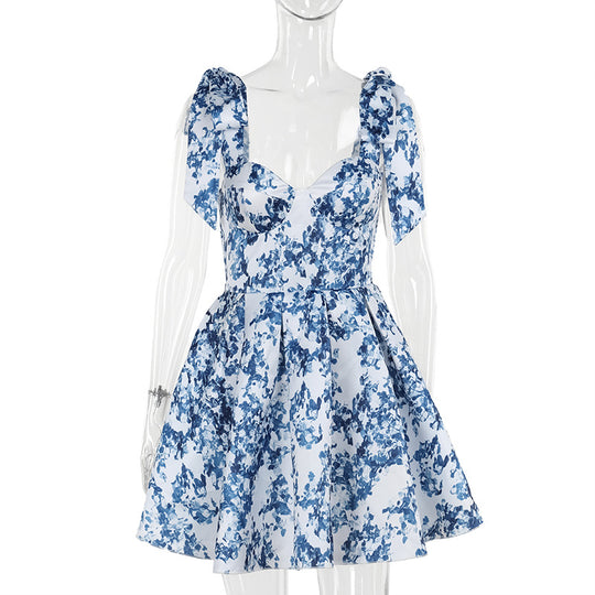 Damen verspieltes Sommerkleid mit Volanträdern und floralem Druck R&B
