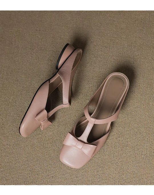 Damen Slingback-Pantoletten mit elegantem Schleifen-Design R&B