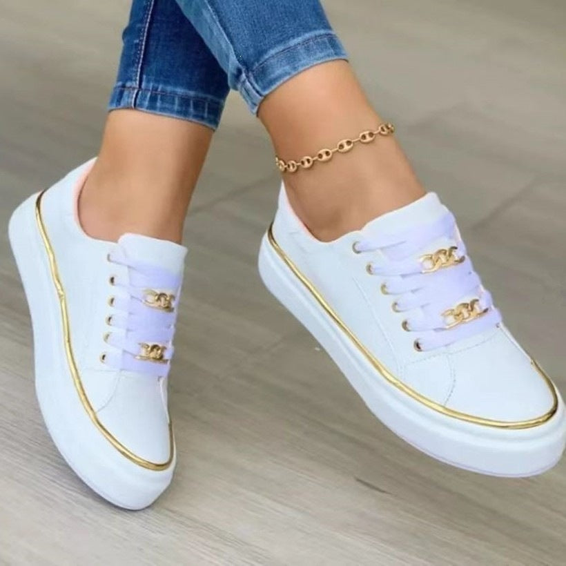 Damen Sneaker mit luxuriösem Metallic-Finish R&B